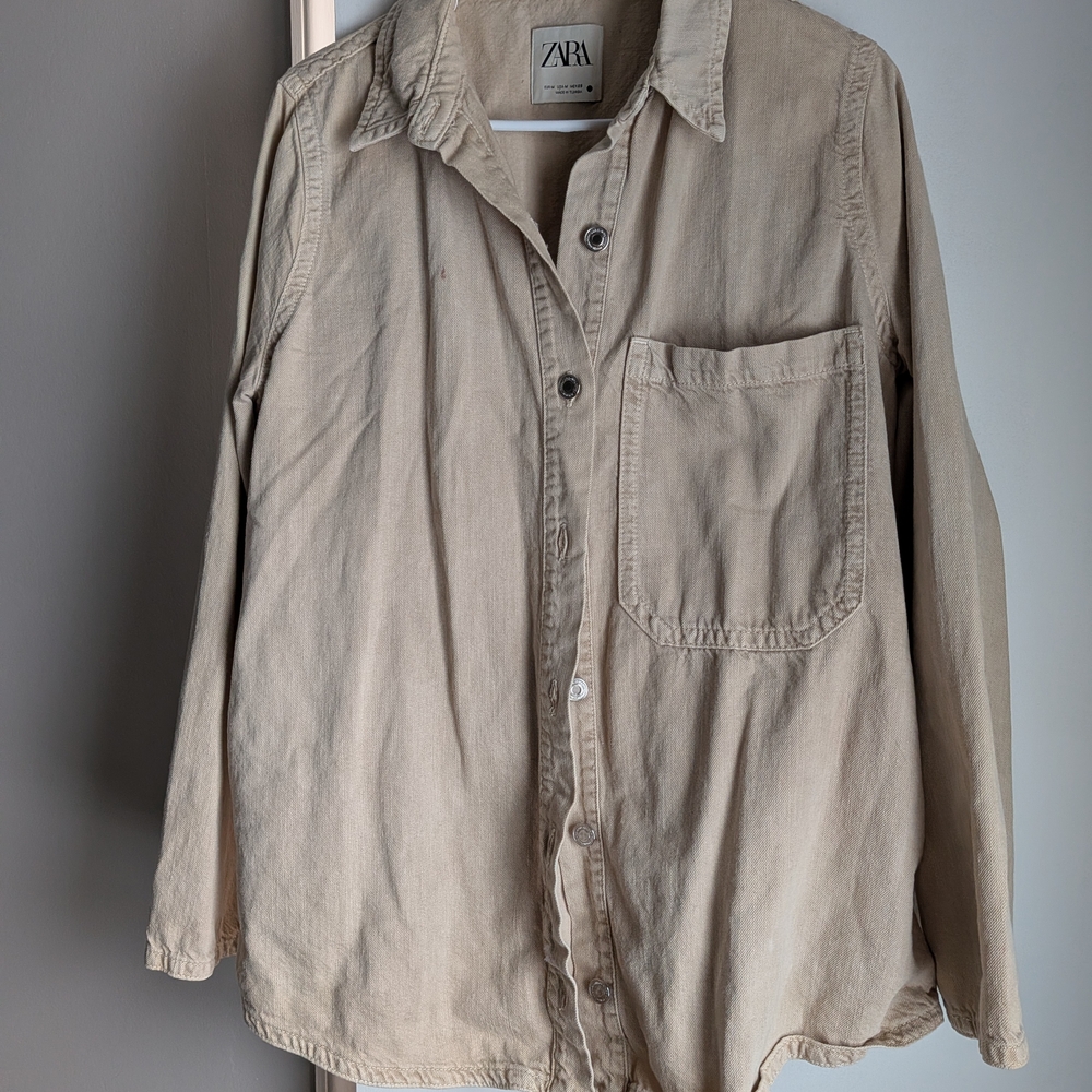 Zara Women's Tan Shirt Jacket